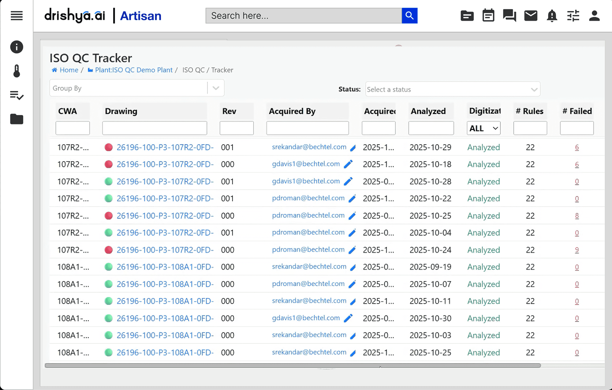 Isometric QC UI in Artisan by Drishya AI